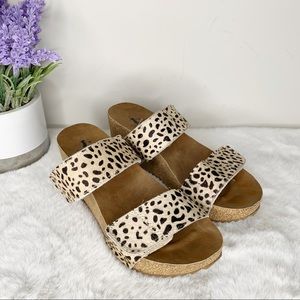 Corkys Maria Wild Thing Slip-on Double Strap Platform Sandal Wedges 8